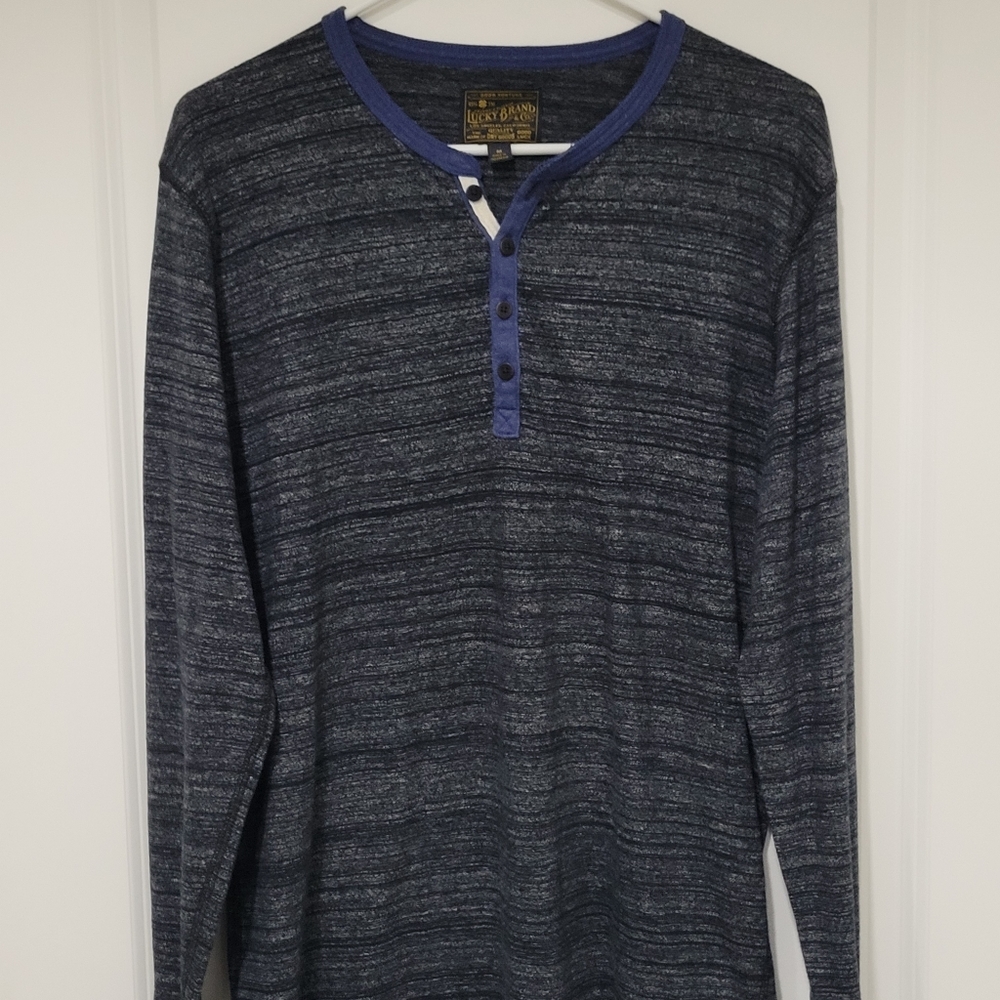 Lucky Brand Mens Long Sleeve Henley T Shirt